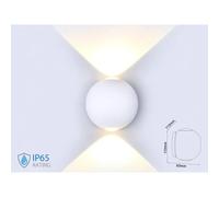 Applique Lampada LED da Muro Palla Sferica 6W 3000K Carcassa Bianca Doppio Fasci