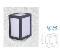 Applique Lampada Led Da Muro Parete a Lanterna 12W 3000K Carcassa Grigia IP65 36