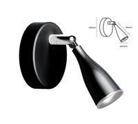 Applique Lampada Led Da Parete Colore Nero 3000K Con Testa Orientabile IP20 4.5