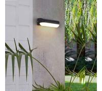 Applique lampada led per esterno 12 watt plafoniera per balconi terrazzi nera [EEK: A++]