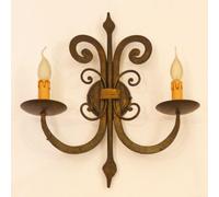 APPLIQUE LAMPADA LED RUSTICA ART.140 FERRO BATTUTO FORGIATO ANTICO WALL LAMP