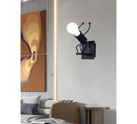 Applique lampada moderna da parete luce muro con forma di omino e attacco E27 [EEK: A]