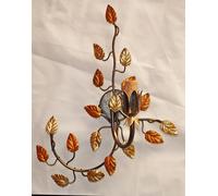 APPLIQUE LAMPADA PARETE DESTRO LED FERRO BATTUTO FORGIATO ANTICO RUSTICO ART.136