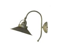 Applique lampada parete in ottone decapato bianco parabola interno esterno