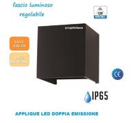 APPLIQUE LAMPADA PARETE LED CUBO 11W IP65 CON DOPPIA LUCE REGOLABILE V-TAC