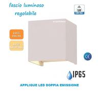 APPLIQUE LAMPADA PARETE LED CUBO 11W IP65 CON DOPPIA LUCE REGOLABILE V-TAC