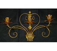 Applique lampada per parete ferro forgiato oro antico made in italy art.249