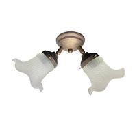 Applique lampada plafoniera ottone casa arredo 2 luci