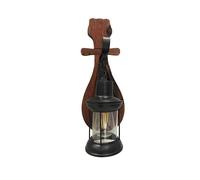 APPLIQUE LANTERNA A PARETE IN LEGNO STILE VINTAGE E27 LAMPADA INDUSTRIALE E30