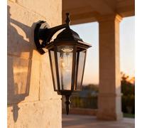 Applique Lanterna da Esterno IP54 E27 Nera - Serie TOSCA 1B