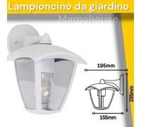 Applique lanterna da parete x giardino facciate lampada da muro bianca E27 IP44