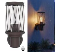 Applique lanterna esterno E27 IP54 design classico marrone luce giardino balcone [EEK: E]