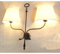 APPLIQUE LANTERNA LOIRA 2 LUCI D.35 FERRO BATTUTO CRUCCOLINI LAMPADE LANTERNE