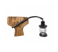 APPLIQUE LANTERNA STILE INDUSTRIALE LAMPADA PARETE LEGNO COUNTRY E27 VINTAGE E55