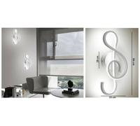 Applique led 14w chiave di violino lampada da parete nota musicale bianco