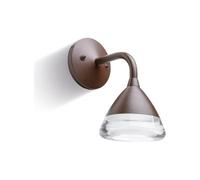 Lampada da parete in alluminio pressofuso GRAAL APPLIQUE IN BASSO Dimensioni 13,1x21,9x h 25,2 cm Diffusore in acrilico 20W LED 3000K colore CORTEN CORTEN