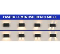 Applique led 24W IP65 con doppio fascio luminoso regolabile nero CCT-SWITCH 220V