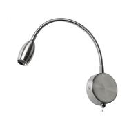 Applique LED 3W Flessibile per Comodino o Specchio in Acciaio BIANCO NATURALE