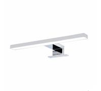 Applique LED 45 cm Da 7 Watt in ABS Cromato Luce Fredda 6000K IP44 Installazione su Bordo Specchio Illuminazione Uniforme Anti Riflesso Per Bagno Moderno e Zona Lavabo Design Elegante Argento