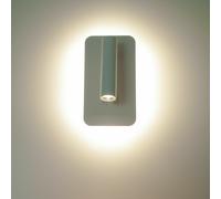 Applique LED 6W 2 in 1 luce da comodino allumino bianco 18x10cm