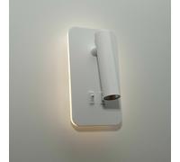 Applique LED 6W 2 in 1 luce da comodino allumino bianco 18x10cm [EEK: F]