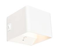 Briloner Applique a LED ricaricabile Barro, bianco, larghezza 8 cm, metallo, sensore Briloner