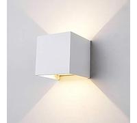 Applique LED cubo da esterno, Impermeabile IP65, Potenza 22W LED, Flusso luminoso 2000 lumen, Fascio di luce regolabile, Ideale per illuminare il balcone, muro, parete esterna, Hotel (Bianco, 4000K)