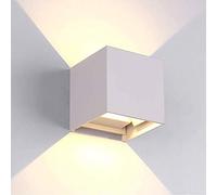 Applique LED cubo da esterno, Impermeabile IP65, Potenza 22W LED, Flusso luminoso 2000 lumen, Fascio di luce regolabile, Ideale per illuminare il balcone, muro, parete esterna, Hotel (Bianco, 3000K)