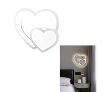APPLIQUE LED CUORE IN VETRO 2 CUORI LUCE CALDA LAMPADA DA PARETE 12 W [EEK: A+++]