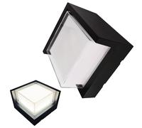MAKA Applique da Parete Esterno LED 15W 1500 Lumen Nero Quadrata/Tonda 220V Impermeabile PVC, Applique Interno Esterno, Applique LED (Cubo, luce naturale 4000K)