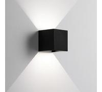 Applique LED da esterno 16W 4000K metallo nero cubo IP54 imperm. luce fredda per