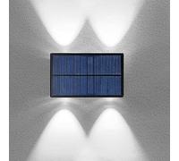 Applique LED da Esterno a Parete con Pannello Solare Effetto Up&Down Modalità Luminosità Regolabile Ideale per Decorazione (Luce Fredda 6500k)