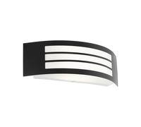 Eglo Applique esterna Leiros, illuminazione muro casa, applique curva esterna in metallo nero, lampada da parete esterna con portalampada E27, IP44