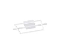 Eglo Amandolo Plafoniera LED, lampada da soffitto quadrata dimmerabile con telecomando, plafoniera geometrica in metallo bianco, colore luce bianca caldo-bianca fredda, retroilluminazione RGB