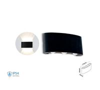 Applique Led Da Parete 6W Neutro 4000K Carcassa Nera Doppio Illuminazione
