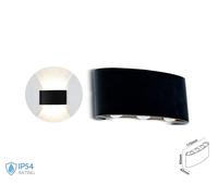 Applique Led Da Parete 6W Neutro 4000K Carcassa Nera Doppio Illuminazione Up-Dow