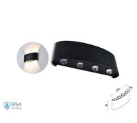 Applique Led Da Parete 8W Neutro 4000K Carcassa Nera Doppio Illuminazione Up-Dow