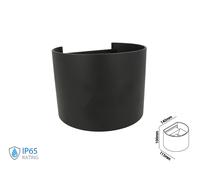 Applique Led Da Parete Bryana 6W 3000K Carcassa Nera Circolare IP65 Doppio Illum