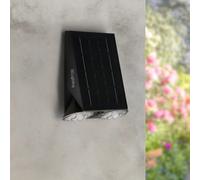 Applique Led da parete Eyes 1,3W Nero con pannello solare IP44 Bianco neutro 4000K con sensore crepuscolare e di movimento iSG Lighting