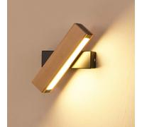 Applique LED da parete girevole a 360, da interno, 21 x 4 x 4,5 cm, 4 W, bianco caldo, base nera