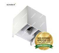 Applique LED Doppia Emissione 7W Bianco Naturale Lampada Parete Cubo Alluminio