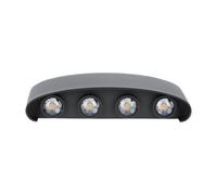 Applique LED Esterno 7W Parete Lampada Doppia Calda Naturale Bianco Nero V-TAC