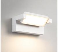 Applique LED Esterno Bianca Orientabile 21W 1800lm con CCT Switch, Lampada Parete Moderna IP65 in Alluminio e Vetro, Luce Calda 3000K Naturale 4000K Fredda 6500K