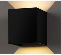 Applique LED Lampada Parete 20W Cubo Nero Doppia Luce Calda Muro Interno Esteno