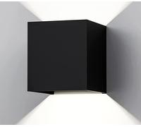 Applique Led Lampada Parete 20W Cubo Nero Doppia Luce Fredda Interno Esterno