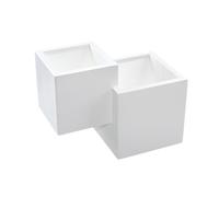 Applique LED Lampada Parete Gesso Moderno Doppio Quadrato Cubo Verniciabile 5042 [EEK: A]