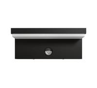 Applique led luce calda 10w lampada con sensore rileva movimento ir nero ip54