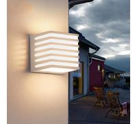 APPLIQUE LED LUCE CALDA LAMPADA A PARETE 10W INTERNO ESTERNO FARETTO CUBO BIANCO