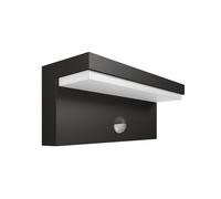 Applique led luce naturale 10w lampada con sensore rileva movimento ir nero ip54 [EEK: A+++]