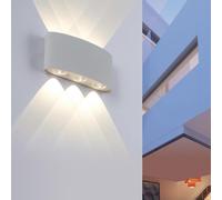 Applique led luce naturale faretto 16 w lampada da parete 6 cob ip65 es68gn [EEK: A]